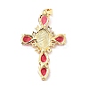 Rack Plating Brass Micro Pave Cubic Zirconia Pendants ZIRC-I059-15G-3
