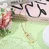 1Pc Glass Hourglass Rectangle Pet Memorial Keepsake Urn Ashes Pendant Necklaces NJEW-CA0001-27G-5