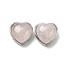 Brass Pave Natural Rose Quartz Heart Multi-Strand Links G-B149-13P-03-1