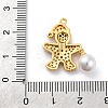 Santa Claus Brass Micro Pave Cubic Zirconia Pendants KK-Q010-03G-3
