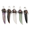 Natural Mixed Gemstone Sword Shape Connector Charms G-H332-08R-1