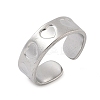 304 Stainless Steel Open Cuff Rings for Women RJEW-A079-05C-P-4