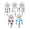 Mixed Gemstone Chip Big Pendants PALLOY-JF02294-1
