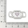Rack Plating Brass Micro Pave Clear & Orchid Cubic Zirconia Heart Mask Connector Charms KK-L224-065P-3