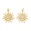 Brass Micro Pave Clear Cubic Zirconia Pendants KK-F931-08G-1