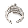 Brass Bypass Open Cuff Rings for Women RJEW-A046-13P-3