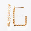 Brass Clear Micro Pave Cubic Zirconia Stud Earrings KK-N232-192-NF-5