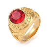 Oval 304 Stainless Steel Glass Finger Rings RJEW-D083-14G-02-1