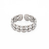 Non-Tarnish 304 Stainless Steel Oval Wrap Open Cuff Ring for Women RJEW-S405-163P-1