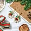 Christmas Theme Imitation Austrian Crystal & Round Shell Pearl Dangle Earrings EJEW-TA00467-2