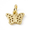 Brass Micro Pave Clear Cubic Zirconia Butterfly Charms ZIRC-F132-43G-2