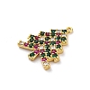 Christmas Series Brass Micro Pave Cubic Zirconia Pendants KK-Q010-01G-07-2