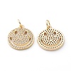 Brass Micro Pave Clear Cubic Zirconia Pendants ZIRC-Z014-08G-2