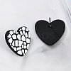 Heart Acrylic Printed Stud Earrings for Women EJEW-G418-01F-3