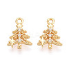Brass Micro Pave Cubic Zirconia Charms KK-N263-145A-G-1