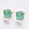 Faceted Glass Stud Earring Findings GLAA-F084-C02-1