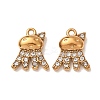 304 Stainless Steel Rhinestone Pendants STAS-L318-21G-03-1