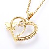 Brass Micro Pave Cubic Zirconia Pendant Necklaces NJEW-H486-23G-2