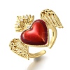 Rack Plating Brass Clear Cubic Zirconia Open Cuff Rings RJEW-S411-01G-01-1