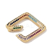 Rack Plating Brass Micro Pave Cubic Zirconia Twister Clasps KK-NH0002-08G-02-2