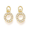 Brass Micro Pave Clear Cubic Zirconia Charms KK-N241-001O-1