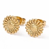 Ion Plating(IP) 304 Stainless Steel Sunflower Stud Earrings for Women X-EJEW-G338-05G-1