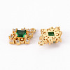 Brass Micro Pave Clear Cubic Zirconia Charms ZIRC-S068-014-NF-2