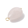 3Pcs 3 Styles Natural Rose Quartz Pendant PALLOY-JF02576-02-4