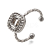 Square 304 Stainless Steel Adjustable Cuff Ring Components STAS-H237-02F-P-1