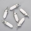 Natural White Jade Double Terminated Pointed Pendants G-F295-04H-1