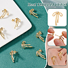 4 Pairs Brass with Cubic Zirconia Stud Earrings for Women EJEW-BC0001-17G-4
