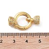Rack Plating Brass Micro Pave Cubic Zirconia Fold Over Clasps ZIRC-P117-02A-G-3