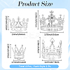 4Pcs 4 Styles Crown Zinc Alloy Cake Decoration AJEW-CP0008-84S-2
