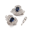 Brass Micro Pave Clear Cubic Zirconia Box Clasps KK-C075-16P-1