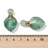 Natural Green Strawberry Quartz Faceted Teardrop Bottle Pendants G-A225-02G-01-3