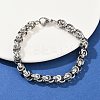 8MM 201 Stainless Steel Byzantine Chain Bracelets for Women BJEW-B143-06-4