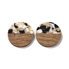 Transparent Resin & Walnut Wood Pendants RESI-N025-045B-1