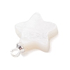 Natural Freshwater Shell Flower Star Heart Charms with Brass Bails PALLOY-JF05098-5