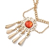 Alloy Cubic Zirconia Flower Tassel Bell Chain Belts for Women LS-AJEW-D300-01G-3