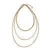 304 Stainless Steel Rope Chain 3 Layer Necklaces for Women NJEW-A057-02B-G-2