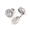 Brass Micro Pave Clear Cubic Zirconia Cuff Earrings EJEW-Z148-01P-3