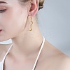 Clear Cubic Zirconia Moon and Star Dangle Leverback Earrings EJEW-SW00011-09-5