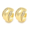Brass Micro Pave Cubic Zirconia Cuff Earrings EJEW-C104-149G-1