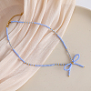 Feaceted Rondelle Glass Beaded Necklaces LK3957-3-1