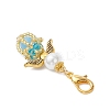 Luminous Acrylic & Handmade Glass Seed Beaded Pendants Decorations HJEW-MZ00379-05-4