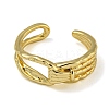 Knot Brass Open Cuff Rings for Women RJEW-Z050-04G-2