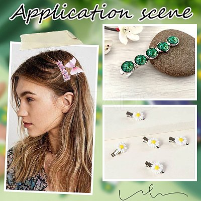 100Pcs 2 Styles Iron Flat Alligator Hair Clip Findings IFIN-SC0001-65-1