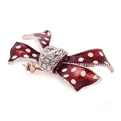 Zinc Alloy Crystal Rhinestone Bowknot Brooches JEWB-I031-01B-1