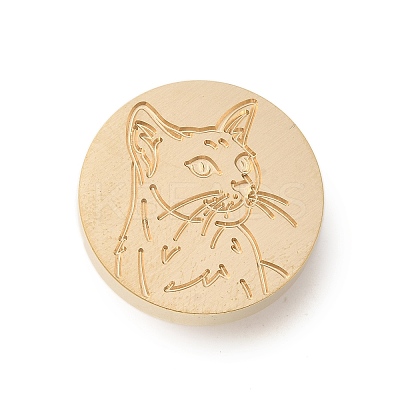 Golden Tone Wax Seal Brass Stamp Heads AJEW-U008-03G-07-1