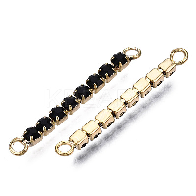Brass Pave Rhinestone Chain Connector Charms KK-N216-416B-1